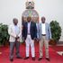 Kakamega Governor Fernandes Barasa, President William Ruto and Kakamega Senator Boni Khalwale at State House