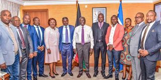 Deputy President Rigathi Gachagua together with Members of Parliament from Jubilee Party