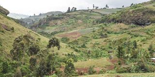 A view of Chebui cave (right), in Mount Elgon, Bungoma County