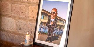 A portrait of former Education Cabinet Secretary George Magoha at his home in Lavington, Nairobi