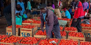 George Mutiso 60, tomato trader at Muthurwa Market