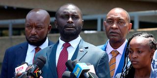 Senators John Methu (Nyandarua), James Murango (Kirinyaga) and Wahome Wamatinga
