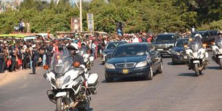 Former President Uhuru Kenyatta's motorcade