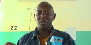 Mr Stephen Mungai who accompanied his wife Felistah Nafula to have a surgical blade removed