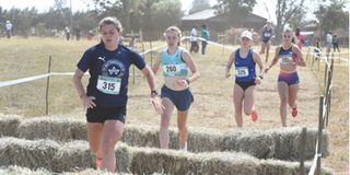 Athletes battle it out in the senior women's 10km race during Sirikwa Classic