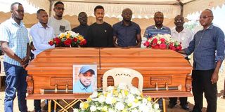 Mourners pay their last respects to Dr Fredrick Muoki Wambua at Ketululu Village in Machakos County