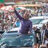 Former President Uhuru Kenyatta acknowledges greetings from Luanda and Kisumu City resident