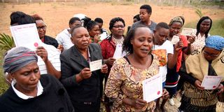 Mavoko residents protest the grabbing of their pieces of land