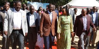 President William Ruto, his deputy Rigathi Gachagua, Chief Cabinet Secretary Musalia Mudavadi, Nakuru Governor Susan Kihika