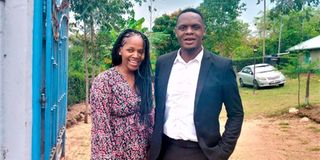 Austin Oketch with his wife Caroline 