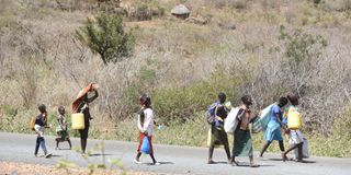 Women and children were spotted in Sinoni area in Mochongoi, Baringo County on February 16, 202