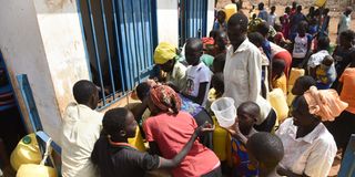 Internally displaced people who fled Arabal in Baringo County as a result of constant attacks by bandits
