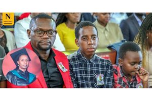Mary Lilian Waithera’s widower Paul Njine Mbogo with their sons Michael Gathenya (centre) and Andrew Njine