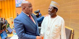 Democratic Republic of the Congo President Félix Tshisekedi and Former Prime Minister Raila Odinga in Addis Ababa