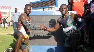 Samuel Imeta (left) and Ferdinand Omanyala