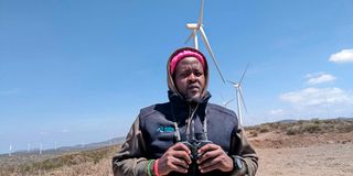 Matayo Ezekiel, bird watcher, kipeto wind farm