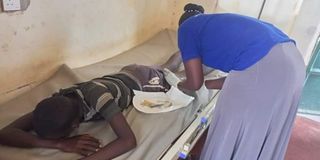 A herdsboy who was injured during a raid by armed bandits at Nariamao near Kaakong centre in Turkana South 