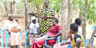 Siaya widows and orphans at Jack Mawere's home in Bondo, Siaya County.