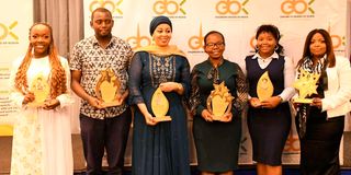 Some of the awards recipients at the gala dinner to celebrate this year’s International Women’s Day 