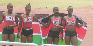 Kenya Under-18 girls relay team of Sharon Moraa, Jackline Onguyo, Selfa Ojiambo and Beatrice Machoka