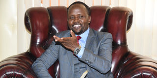 Governor George Natembeya at his office at the Trans Nzoia County Government headquarters in Kitale Town