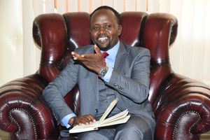 Governor George Natembeya at his office at the Trans Nzoia County Government headquarters in Kitale Town