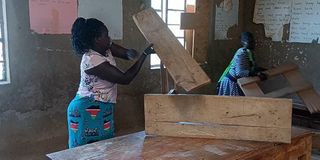 Some of the parents who stormed  Kamotin School in West Pokot county on February 28, 2023