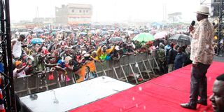 Azimio la Umoja Party leader, Raila Odinga in Nakuru County.