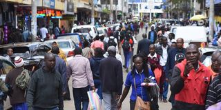 Members of the public going about their business in Eldoret town, Uasin Gishu County on March 20, 2023