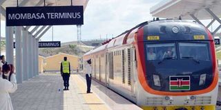 The Madaraka Express at the Mombasa Terminus in Miritini from Nairobi