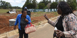 Mzee Jackson Kibor's daughter Loice Kibor argues with Grace Kwamboka Ouro over a disputed parcel of land in Eldoret