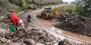 Mudslide blocked Iten-Kabarnet road in Elgeyo Marakwet County on March 24, 2023,