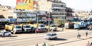 A view of the congested Kitengela town