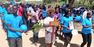 Burial of Jackline Ewalan who was killed by bandits in a highway bandit attack at Kaakong along Kitale Lodwar road on March 21