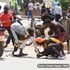 Protesters use a large home-made catapult kisumu maandamano