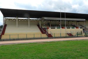 The main pavilion at William Ole Ntimama Stadium in Narok County 