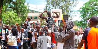 Onjiko High School players celebrate