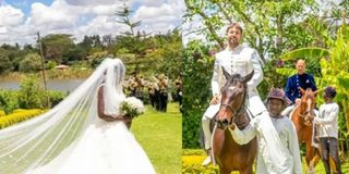Akothee and Dennis Schweizer on their wedding day.