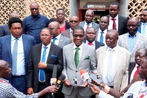 Azimio legislators led by National Assembly Minority Leader Opiyo Wandayi and his Senate counterpart Stewart Madzayo