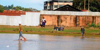 A flooded part of the Maua Stadium, Meru County 
