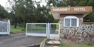 The main entrance to Kabarnet Hotel in Baringo County