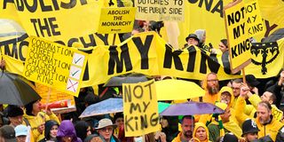 not my king protesters