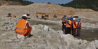 Thwake dam workers