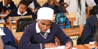 Students in class in Nyeri County.