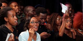 Revellers having fun during the Kenya-Germany Symposium music concert performed by H ART the BAND and Zikki Kenya 