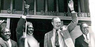 Prime Minister Jomo Kenyatta and Mr Mbiyu Koinange