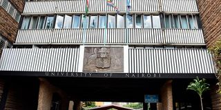 The entrance to the University of Nairobi in April last year. 