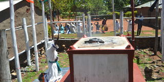 Followers of Jehovah Wanyonyi performing rituals and worship at the altar of burnt sacrifice at The Lost Israelites Church