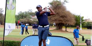 EALA MP Kanini Kega during Nanyuki leg Nation Classic Golf Series