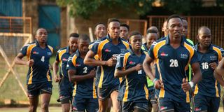 USIU-A players warm up 